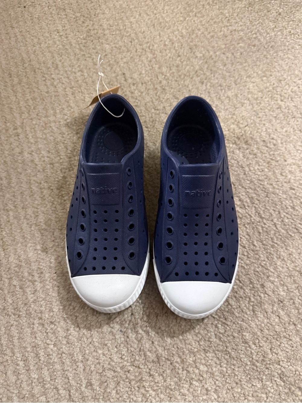 Native Kids Water Shoes in Navy and White